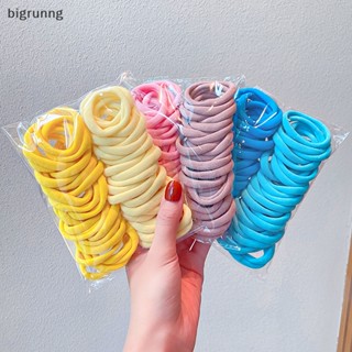 Bigrunng ยางรัดผมหางม้า แบบยืดหยุ่น สีดํา สีขาว สําหรับเด็กผู้หญิง 50 ชิ้น SG