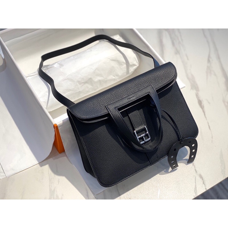 พรี-ราคา10700-hermes-halzan-หนังแท้-กระเป๋าแฟชั่น-กระเป๋าสะพาย30cm