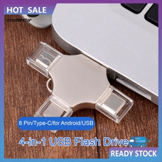 Cood แฟลชไดรฟ์ USB OTG ความเร็วสูง 8-Pin Type-C USB สําหรับ Android Metal USB 8 16 32 64 128G