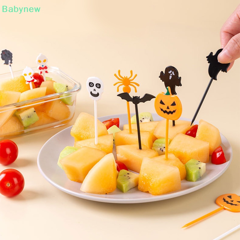 lt-babynew-gt-ส้อมจิ้มผลไม้-ขนมขบเคี้ยว-ขนมหวาน-เค้ก-พลาสติก-ตกแต่งวันฮาโลวีน-ลดราคา-6-10-ชิ้น