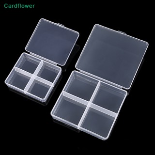 &lt;Cardflower&gt; กล่องพลาสติกใส ทรงสี่เหลี่ยม ขนาดเล็ก สําหรับใส่เครื่องประดับ ลูกปัด