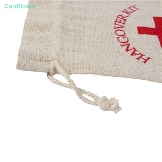 &lt;Cardflower&gt; กระเป๋าผ้าฝ้าย ผ้าลินิน สีแดง สําหรับใส่ของขวัญ แขก 2 5 ชิ้น