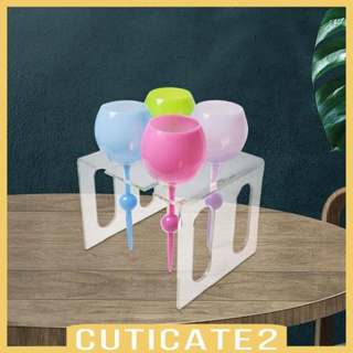 [Cuticate2] ถาดแก้วอะคริลิค แบบพกพา สําหรับใส่เครื่องดื่มค็อกเทล