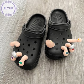 Flyup ตัวติดรองเท้า Crocs 3D แบบแมนนวล อุปกรณ์เสริม สําหรับตกแต่งรองเท้าเด็กผู้ชาย ผู้หญิง ปาร์ตี้