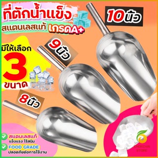 CK ที่ตักน้ำแข็งสแตนเลส ที่ตักข้าวสาร  ที่ตักอเนคประสงค์ มีให้เลือก 3 ขนาด Ice scoop