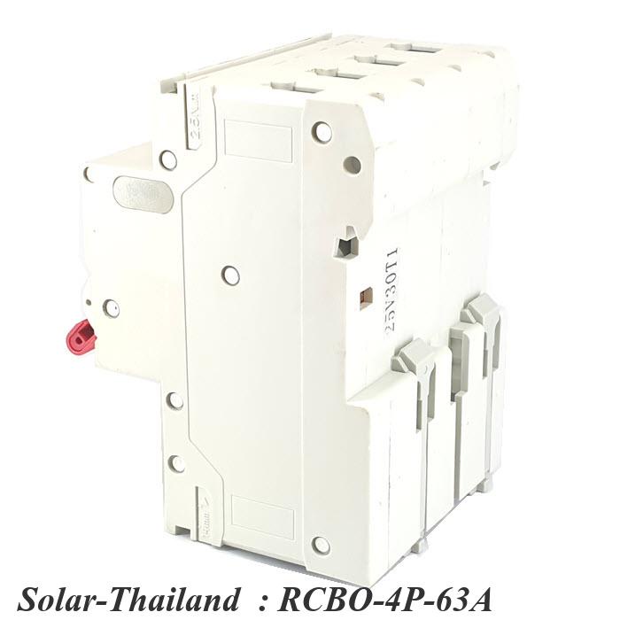 63A 4P RCBO 100mA เบรกเกอร์กันดูด AC ON-Grid 3เฟส Residual Current ...