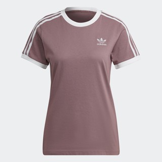 adidas ไลฟ์สไตล์ เสื้อยืด Adicolor Classics 3-Stripes ผู้หญิง สีม่วง HL6689