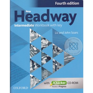 Bundanjai (หนังสือคู่มือเรียนสอบ) New Headway 4th ED Intermediate : Workbook with Key +iChecker (P)