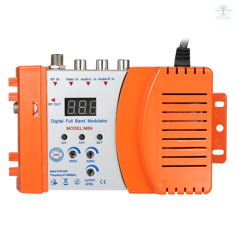 เครื่องขยายสัญญาณ RF Modulator Audio Video TV Converter RHF UHF AC230V