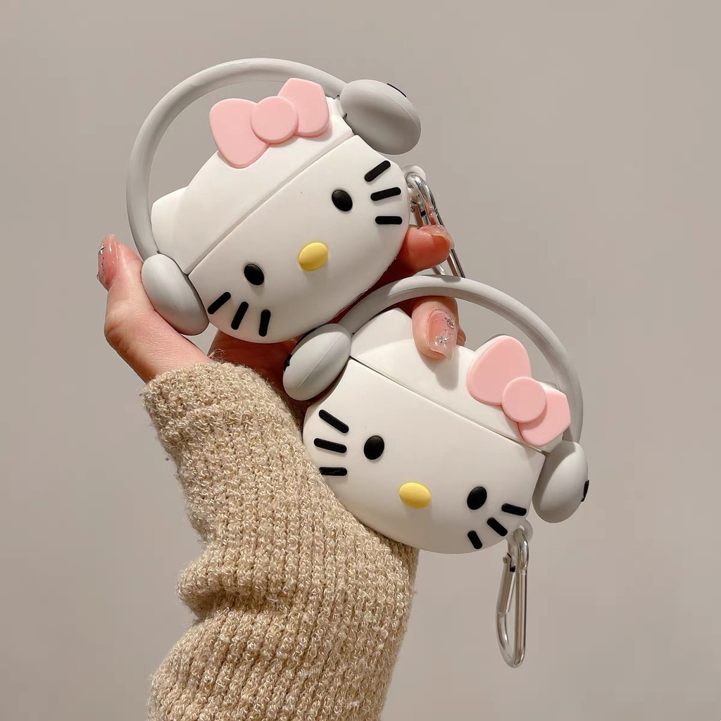 แฟชั่นการ์ตูนHello Kittyซิลิโคนอ่อนนุ่มหูฟังป้องกันกรณีเข้ากันได้ ...