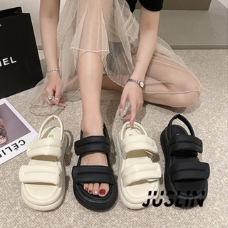 JUSLIN   รองเท้าแตะผู้หญิง ส้นแบน ใส่สบาย สไตล์เกาหลี รองเท้าแฟชั่น 2023 ใหม่  Korean Style ทันสมัย Unique Trendy B98G1QP 37Z230910