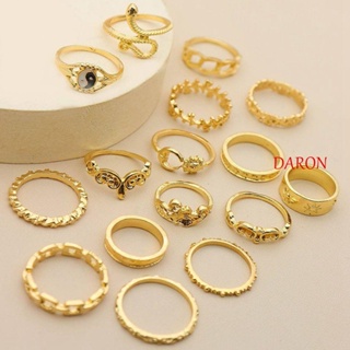 Daron ชุดแหวนแฟชั่น รูปงู ผีเสื้อ สไตล์เกาหลี วินเทจ ไม่ซ้ําใคร สําหรับผู้ชาย