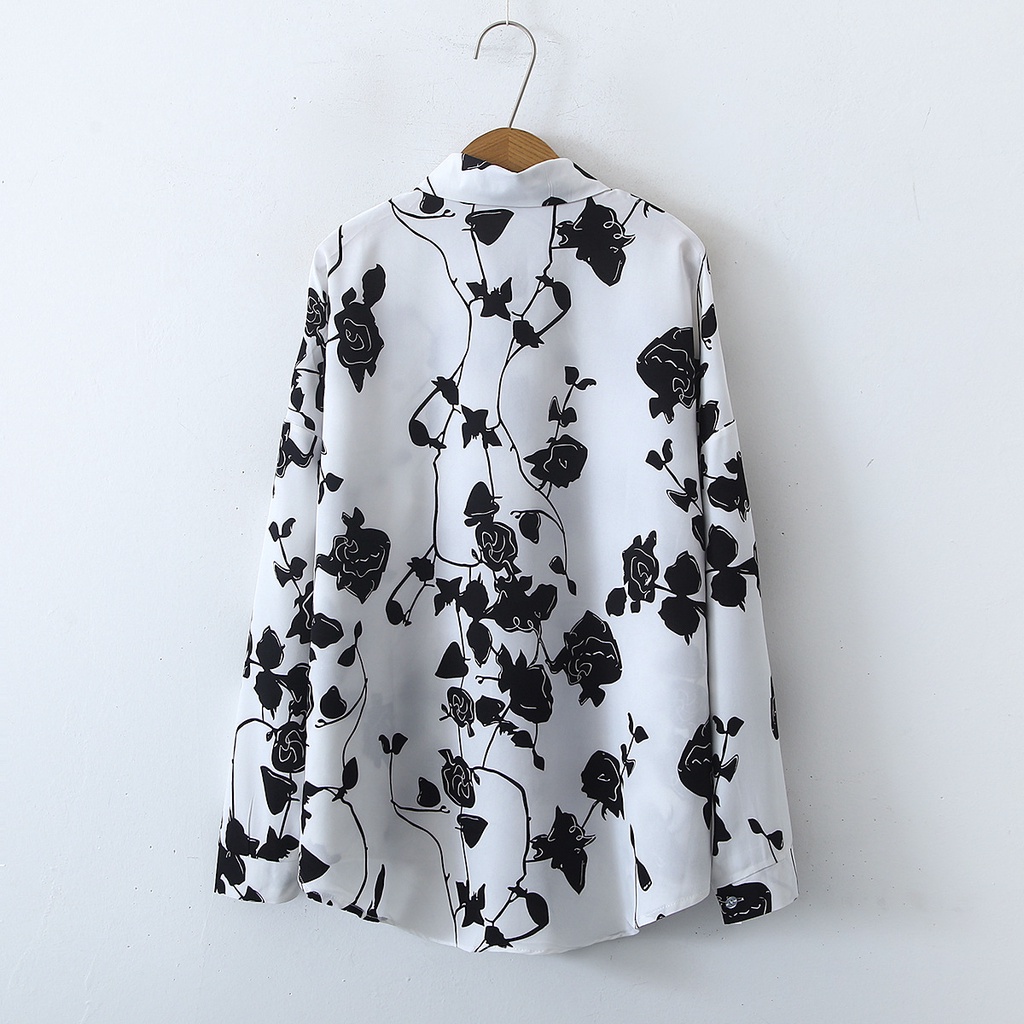 เสื้อเชิ้ตแขนยาว-พิมพ์ลายดอกไม้-ทรงหลวม-เข้ากับทุกการแต่งกาย-สไตล์ฮ่องกงเรโทร-สําหรับผู้หญิง