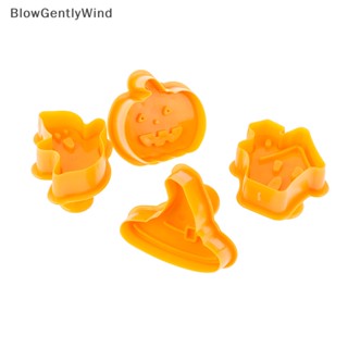 Blowgentlywind ลูกสูบพลาสติก ลายฟักทองผี สําหรับตัดคุ้กกี้ ตกแต่งเค้กฮาโลวีน BGW