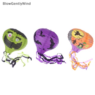 Blowgentlywind ใหม่ โคมไฟกระดาษ ลายฟักทอง 12 นิ้ว สุ่มสี สําหรับแขวนตกแต่งบ้าน ฮาโลวีน ปาร์ตี้ 1 ชิ้น BGW