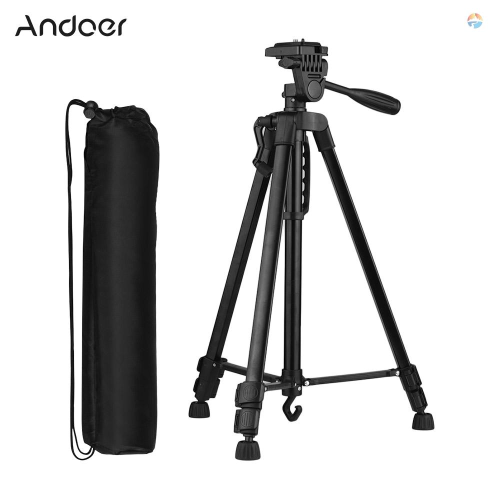 fsth-andoer-ขาตั้งกล้องอลูมิเนียม-น้ําหนักเบา-รับน้ําหนักสูงสุด-3-กก-สําหรับถ่ายภาพ-ความสูง-135-ซม-53-นิ้ว-พร้อมกระเป๋าใส่โทรศัพท์-สําหรับกล้อง-dslr-สมาร์ทโฟน
