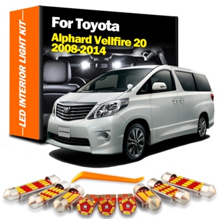 หลอดไฟ LED ภายในรถยนต์ สําหรับ Toyota Alphard Vellfire 20 Series 2008 2009 2010 2011 2012 2013 2014 14 ชิ้น