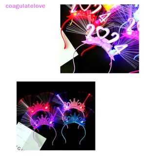 Coagulatelove ยางรัดผมไฟเบอร์ดิจิทัล LED เรืองแสง 2024 สุ่มสี สําหรับปาร์ตี้คริสต์มาส [ขายดี]