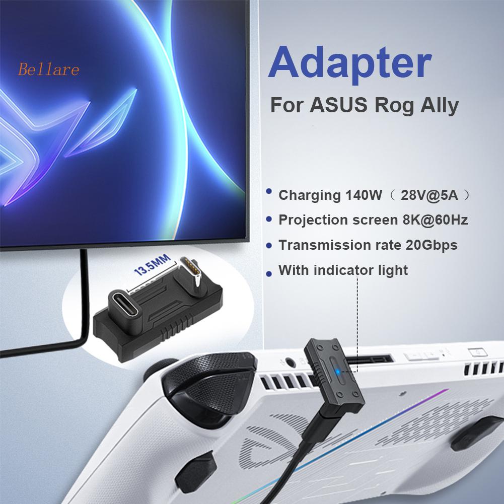 อะแดปเตอร์-type-c-สําหรับ-asus-rog-ally-ns-switch-console-20gbps-8k60hz-usb-c-male-to-usb-c-female-adapter-pd140w-180-องศา-bellare-th