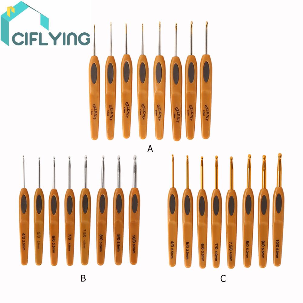 ciflys-th-ชุดเข็มถักโครเชต์-อลูมิเนียม-8-ชิ้น