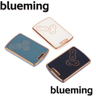 Blueming2 ปลอกกุญแจรถยนต์ TPU 4 ปุ่ม สีพื้น สําหรับ Renault Duster Captur Clio Logan Megane Koleos Scenic