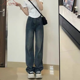 Kayna ฤดูร้อนใหม่ เกาหลี ออกแบบเฉพาะ ผู้หญิง เอวสูง บาง กางเกงขากว้าง ตรง