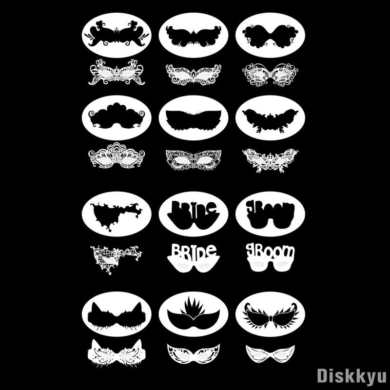 diskyu-แม่แบบเพ้นท์หน้า-น้ําหนักเบา-สําหรับวาดภาพ-แต่งหน้า-งานวันเกิด