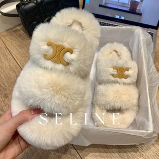 SELINE รองเท้าแตะผู้หญิง รองเท้าใส่ในบ้าน สไตล์หญิงสาว สบายขึ้น นุ่ม หนา เพิ่มสูง FGD2390V20 37Z230912