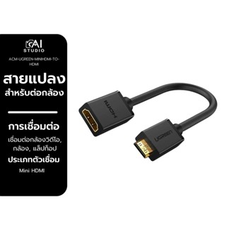 Ugreen 4K Mini HDMI to HDMI Adapter สายแปลง สำหรับต่อกล้อง กับ Capture Card สายต่อกล้องกับจอ