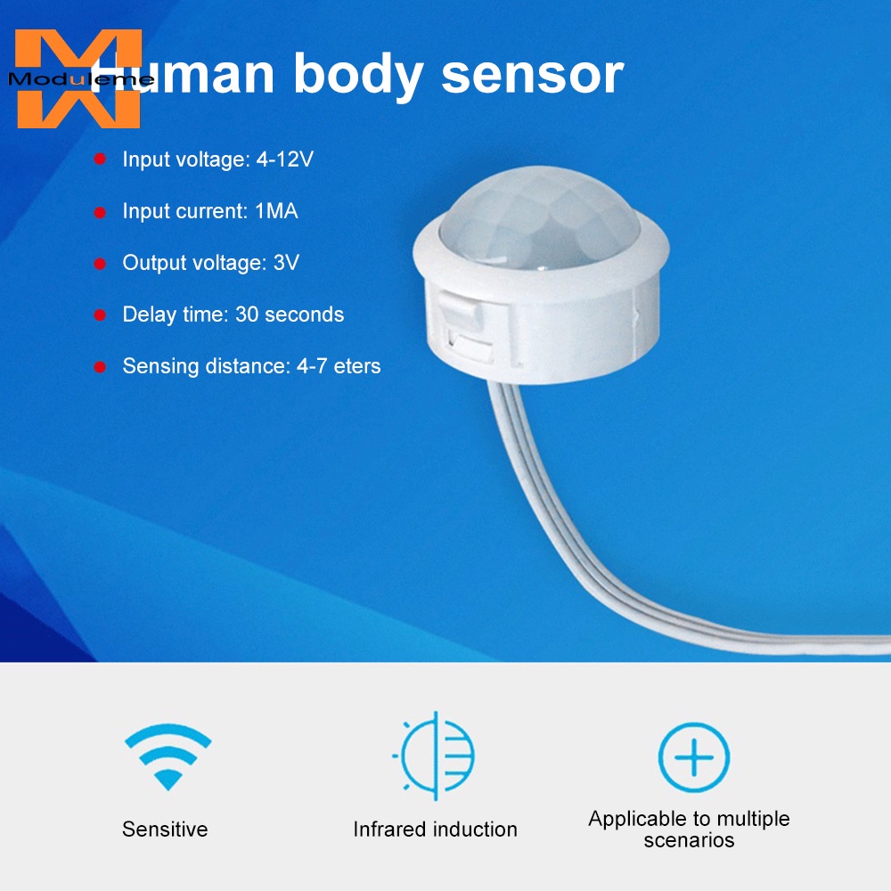 4-12v PIR Motion Sensor 4-7M สวิทช์ IR อินฟราเรด ร่างกายมนุษย์ ...