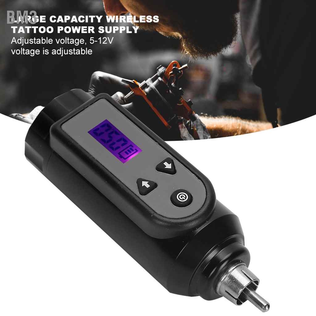 BM3 GHOST AX แหล่งจ่ายไฟสักไร้สายจอแสดงผล LCD แบตเตอรี่เครื่องสักความจุ ...