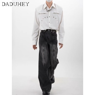 DaDuHey🔥 Mens American Style Retro Washed All-Match Straight Jeans 2023 New Trendy Ins Fashionable Loose Casual Pants