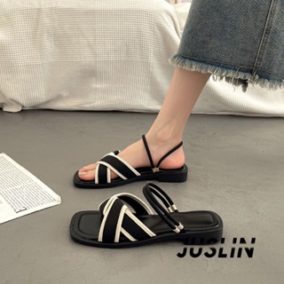 JUSLIN   รองเท้าแตะผู้หญิง ส้นแบน ใส่สบาย สไตล์เกาหลี รองเท้าแฟชั่น 2023 ใหม่  Unique Korean Style รุ่นใหม่ Trendy D22E02N 37Z230910