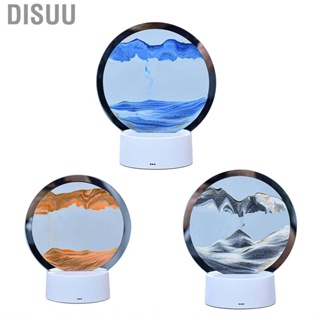 Disuu 3D Hourglass Table Lamp  Increase Patience Adjustable Universal 7 Color Light  Stress Moving Sand Painting for Hotel Rooms Bedrooms