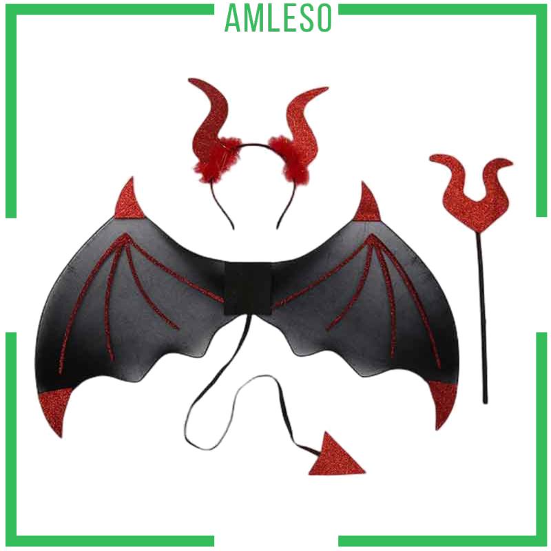 amleso-ชุดเครื่องแต่งกายคอสเพลย์ปีศาจ-พร้อมที่คาดผม-สําหรับงานรื่นเริง-ฮาโลวีน