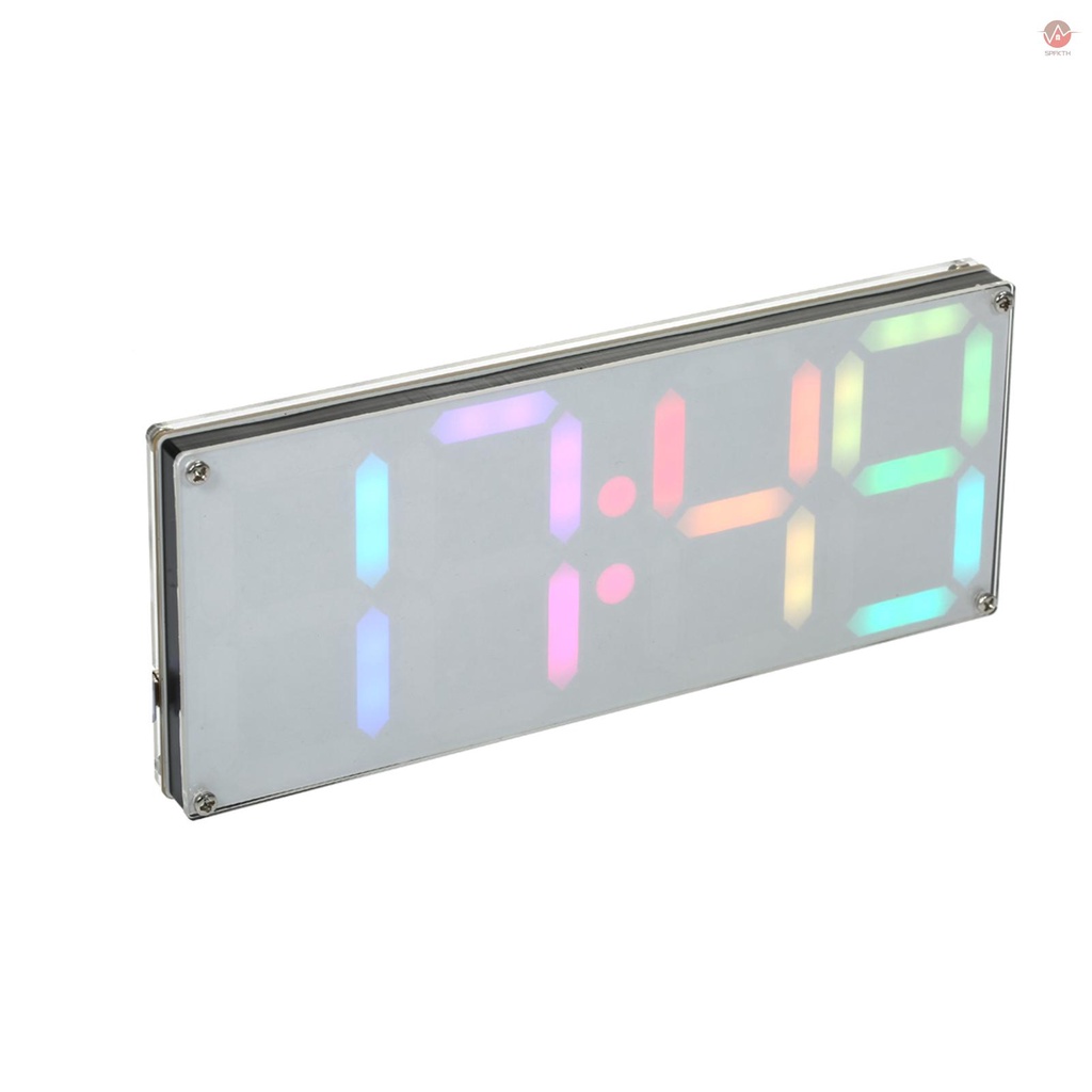 diy-4-digit-digital-led-clock-kit-with-rainbow-colors-and-transparent-case-timer-kit-for-home-decor-and-timekeeping