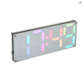 DIY 4-digit Digital LED Clock Kit with Rainbow Colors and Transparent Case - Timer Kit for Home Decor and Timekeeping