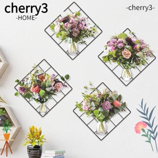 Cherry3 สติกเกอร์ไวนิล ลายแจกันช่อดอกไม้ ลอกออกได้ สําหรับติดตกแต่งผนังห้องนอน ห้องนั่งเล่น