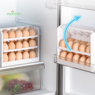 Erck&gt; ถาดวางไข่ 30 ช่อง 3 ชั้น พลาสติก ไร้ BPA ประหยัดพื้นที่ สําหรับห้องครัว
