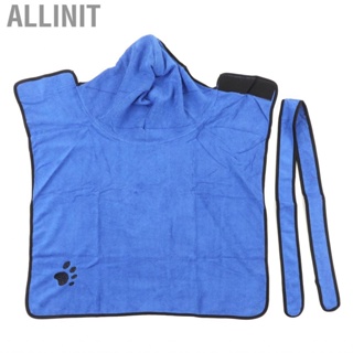 Allinit Dog Drying  Microfibre Fast Highly Absorbent Pet Wearable Bath Towel with Adjustable Waist Belt for Dogs Cats H