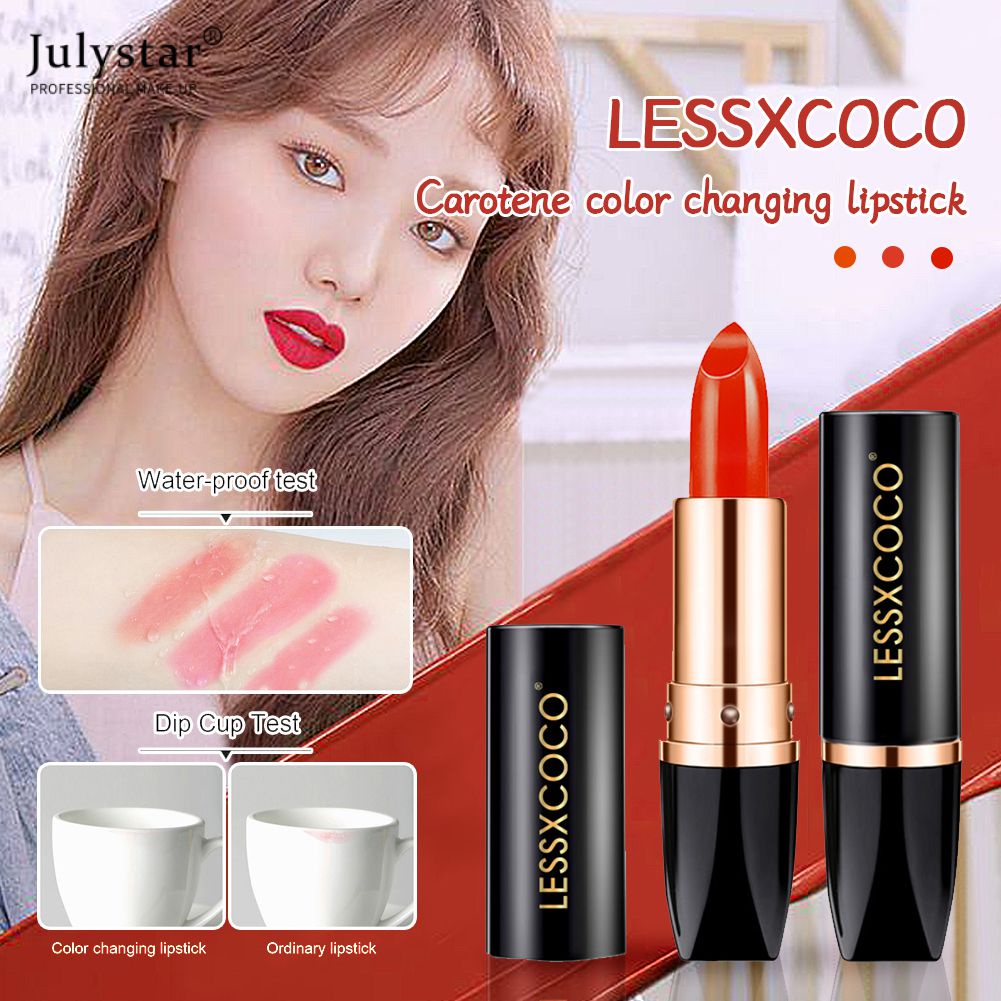 julystar-3-สี-lessxcoco-ชุดลิปสติกแคโรทีนซ่อมริมฝีปาก-moisturizing-อุณหภูมิเปลี่ยนแบบพกพา-lip-balm
