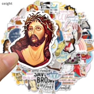 [ceight] สติกเกอร์ ลายการ์ตูนพระเยซูคริสเตียน สําหรับติดตกแต่งแล็ปท็อป 50 ชิ้น