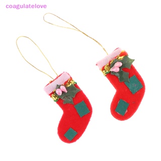 Coagulatelove โมเดลถุงเท้าคริสต์มาส ขนาดเล็ก สีแดง สําหรับตกแต่งบ้านตุ๊กตา 1 ชิ้น [ขายดี]