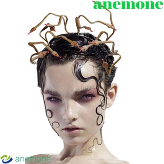 Anemone ที่คาดผม รูปงู ฮาโลวีน PVC สีดํา สําหรับการแสดงบนเวที