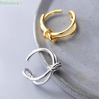 Fishstick1 แหวนเปิด ปรับได้ สร้างสรรค์ เกาหลี สองวงกลม ผู้หญิง อินเทรนด์ ผูกปม สุดเท่
