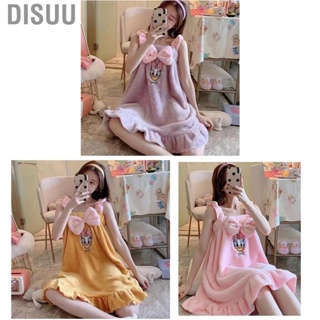 Disuu Women Bath Wrap  Wearable Cute Strong Water Absorption Soft Bathrobe with Straps for Household