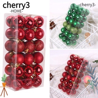 Cherry3 ลูกบอลพลาสติก ขนาด 4 ซม. สําหรับแขวนตกแต่งบ้าน เทศกาลคริสต์มาส DIY 36 ชิ้น