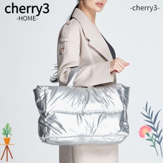 Cherry3 กระเป๋าถือ กระเป๋าช้อปปิ้ง ผ้าฝ้าย แบบนิ่ม จุของได้เยอะ แฟชั่นฤดูหนาว สําหรับผู้หญิง