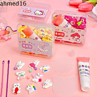 Ahmed กิ๊บติดผม รูปกล่องไอเดียจําลองน่ารัก แฮนด์เมด หลากสีสัน DIY สําหรับเคสโทรศัพท์