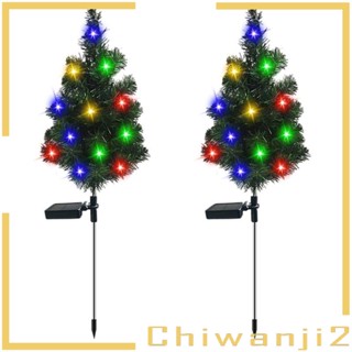 [Chiwanji2] โคมไฟพลังงานแสงอาทิตย์ กันน้ํา IP65 สําหรับตกแต่งต้นคริสต์มาส 2 ชิ้น